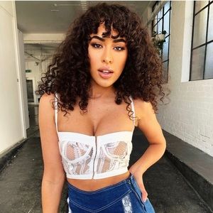 NWT YVES TOP by i.am.gia WHITE Medium Cross Posted